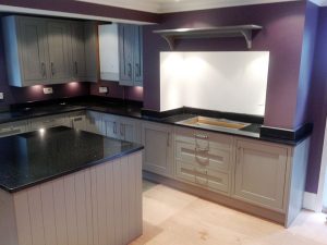 Star Galaxy granite worktops, upstands and island templated, manufactured and fitted by Millstone Designs