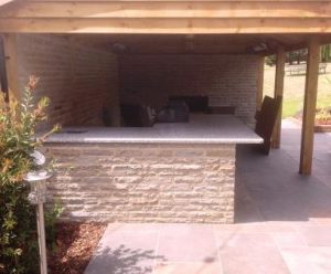 Granite worktop used outside for a BBQ area